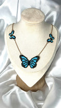 COLLIER Petits Papillons Bleus