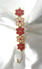 BRACELET Fleurs Roses