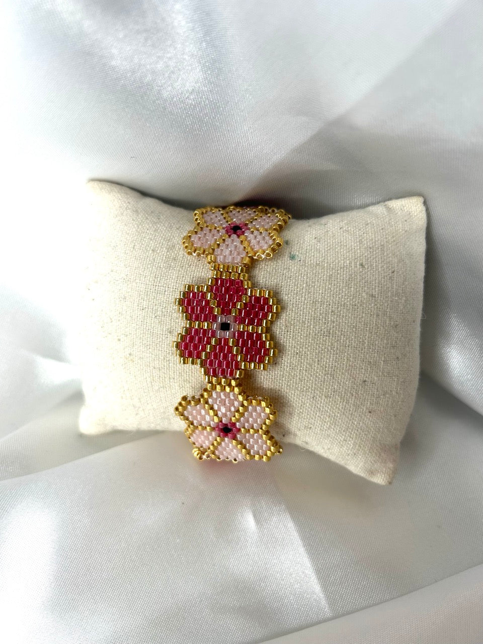BRACELET Fleurs Roses